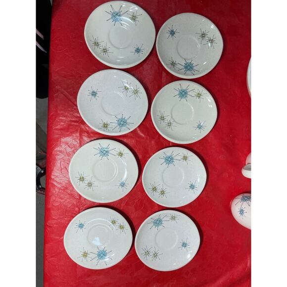 Vintage Franciscon  Starburst Saucers - SET OF 8 - Picture 1 of 9